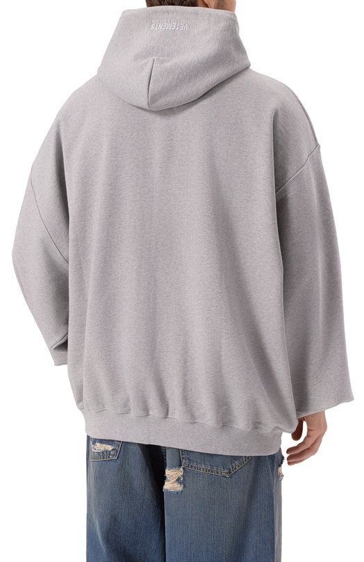 Хлопковая толстовка VETEMENTS UE64HD140G/1302 M0LLET0N Серый  UE64HD140G/1302 M0LLET0N Фото 4
