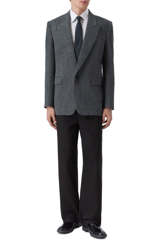 Шерстяной пиджак Saint Laurent 837196/Y3D06 Серый  837196/Y3D06 Фото 2