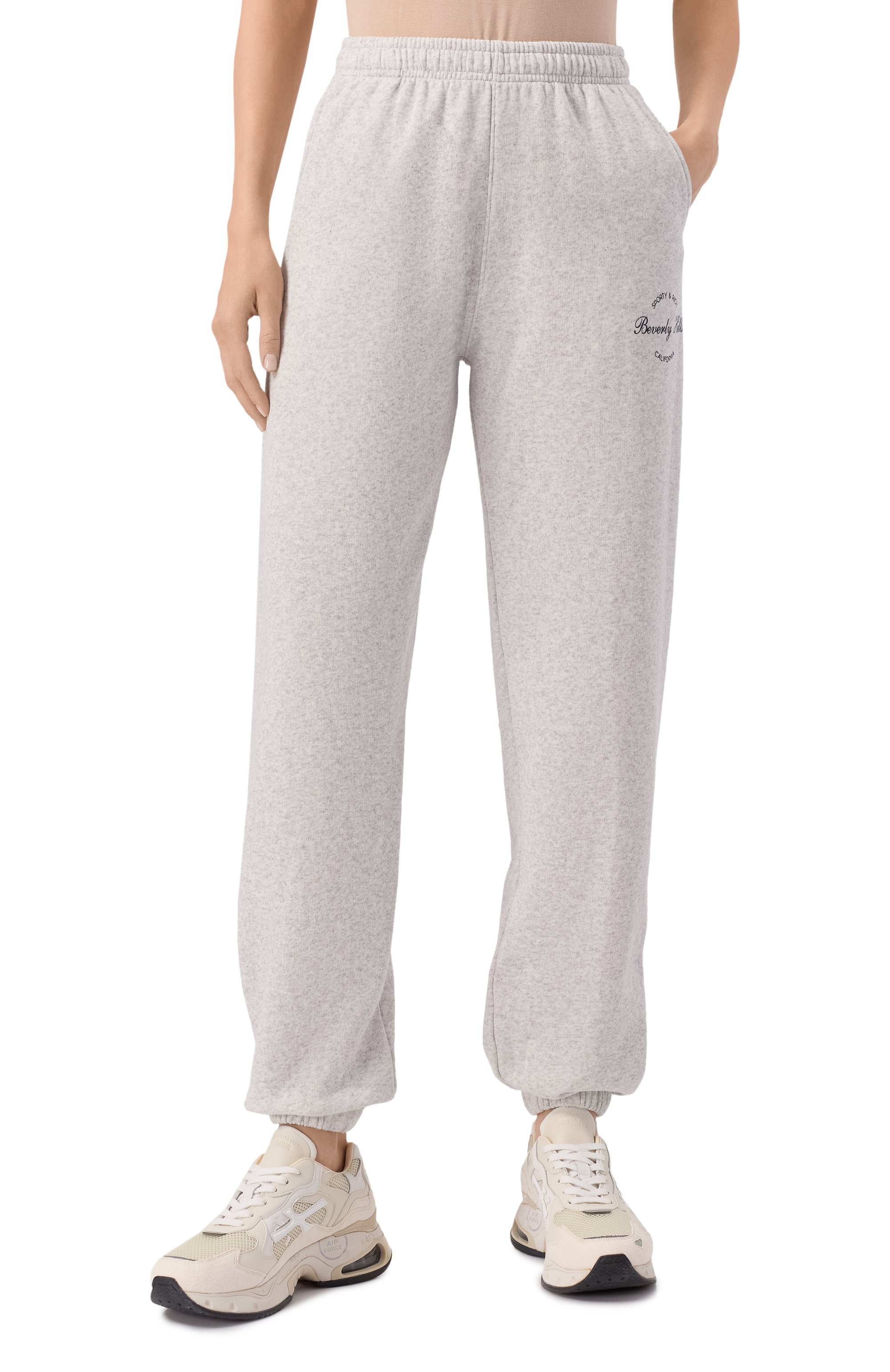 Джоггеры SPORTY AND RICH серого цвета по цене 24750 руб., арт. PA050626257GY03, фото 3 Джоггеры SPORTY AND RICH, арт. PA050626257GY03, фото 3