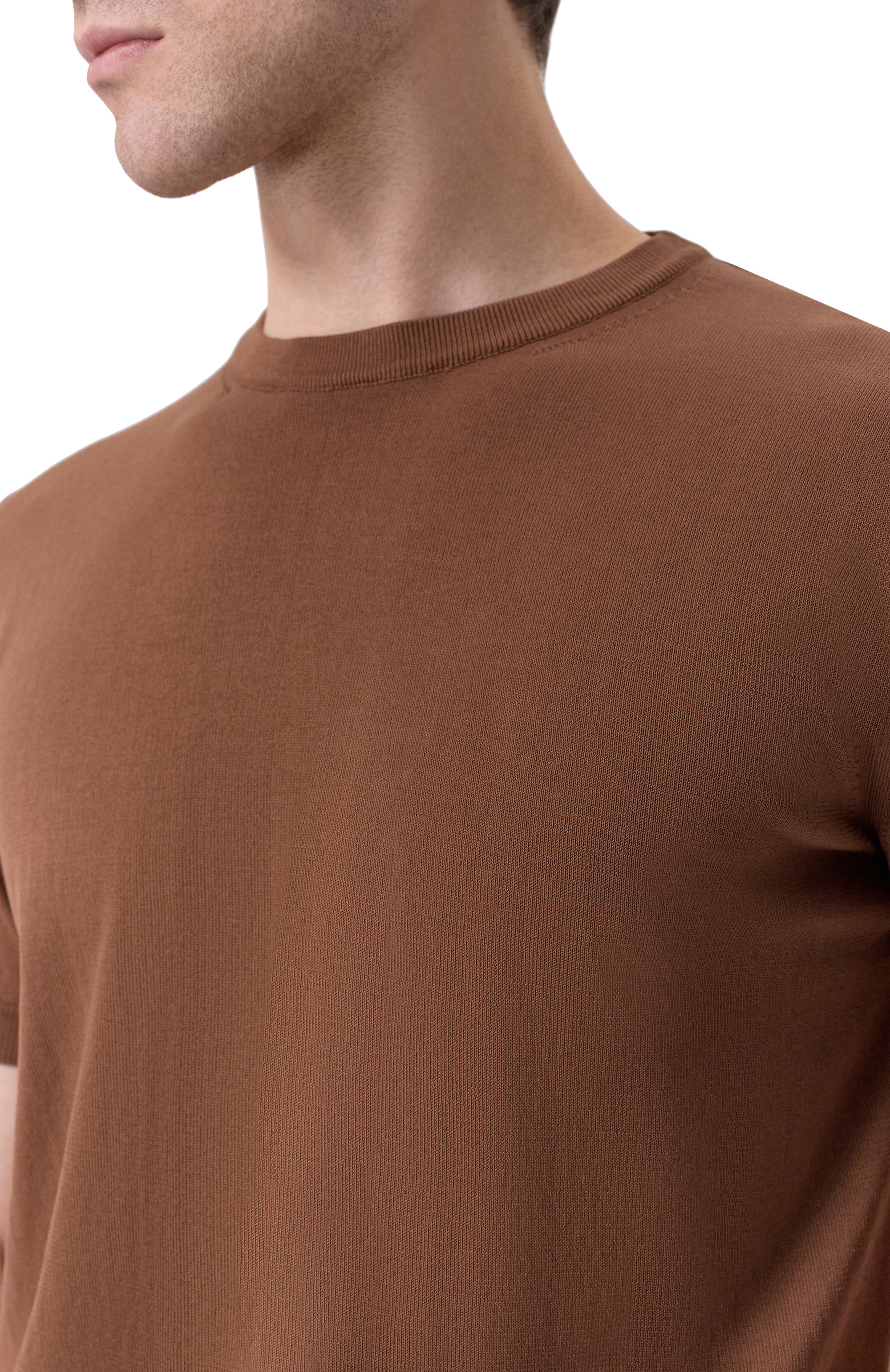 Хлопковый джемпер CANALI коричневого цвета по цене 36450 руб., арт. C0719/MK02459, фото 5 Хлопковый джемпер CANALI, арт. C0719/MK02459, фото 5