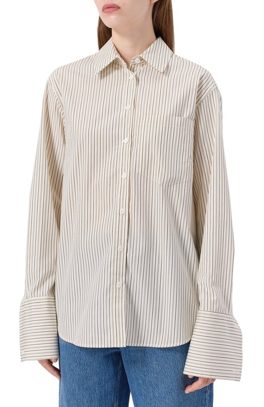 Хлопковая рубашка Zadig and Voltaire WWSH02255 Кремовый  WWSH02255 Фото 3