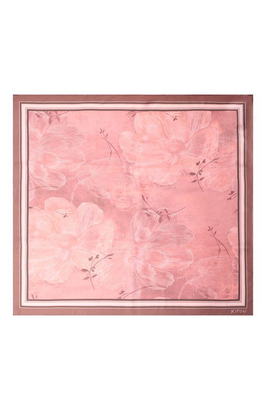 Шелковый платок Kiton D53754K0953H13 Розовый  D53754K0953H13 Фото 4