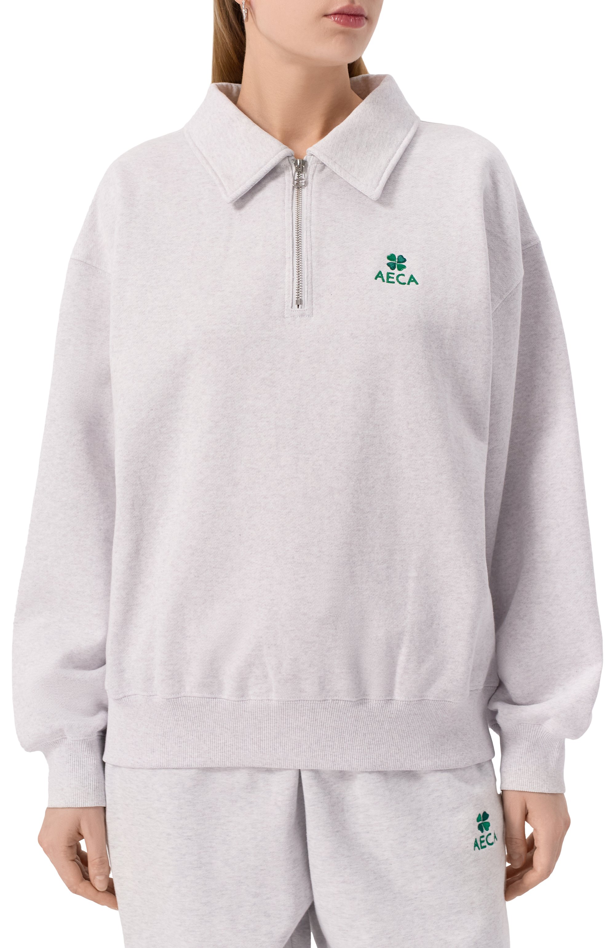 Хлопковый свитшот AECA WHITE, арт. AWCMFWBDTSSSO002C0.LIGHT GREY (S), фото 3