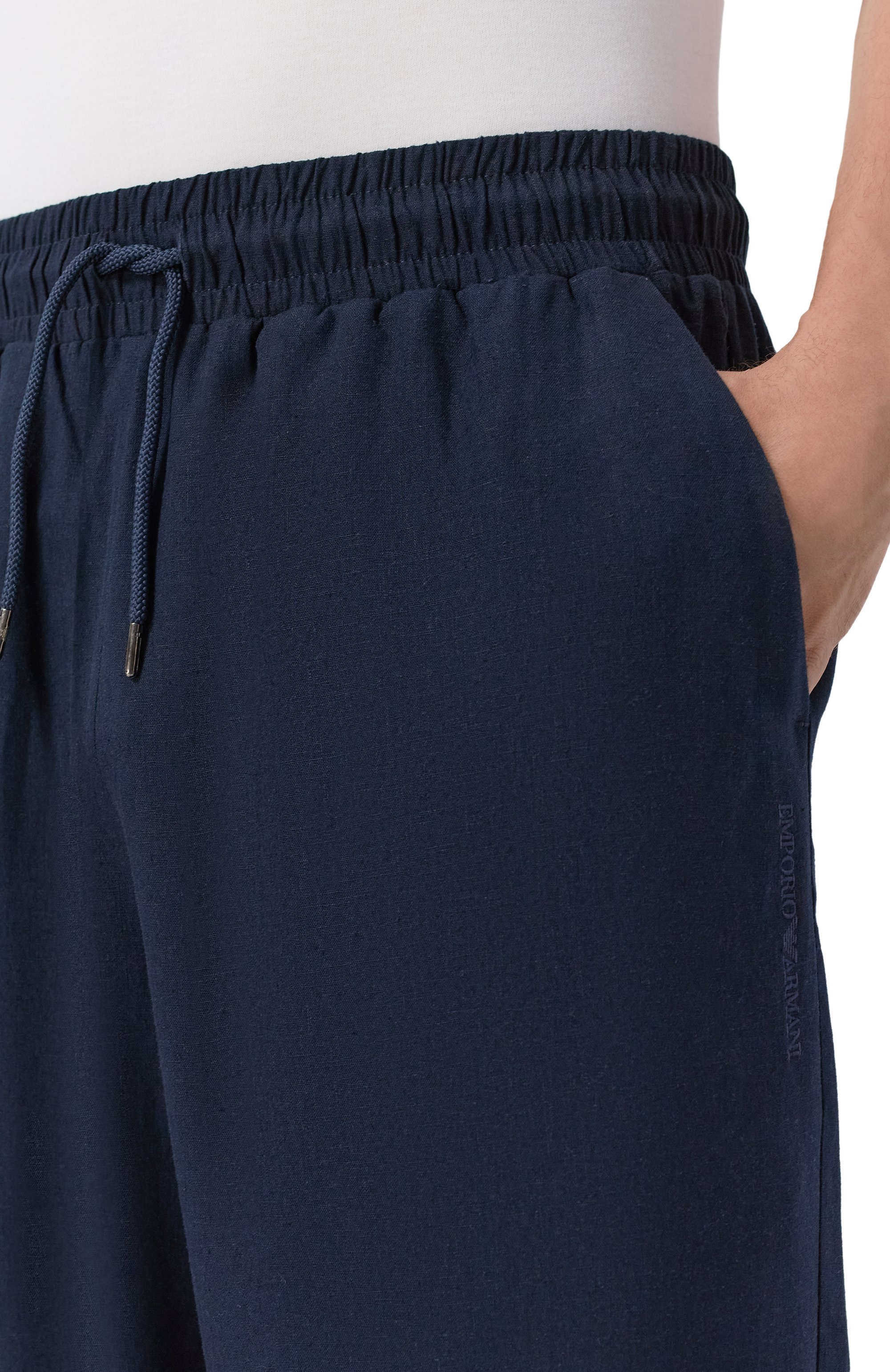 Брюки изо льна и вискозы EMPORIO ARMANI, арт. EM000586/AF20590, фото 5