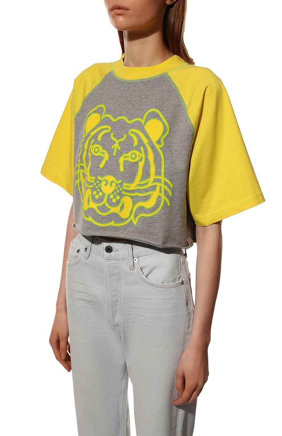 Хлопковая футболка KENZO желтого цвета по цене 12450 руб., арт. FC52TS6784SA, фото 3 Хлопковая футболка KENZO, арт. FC52TS6784SA, фото 3