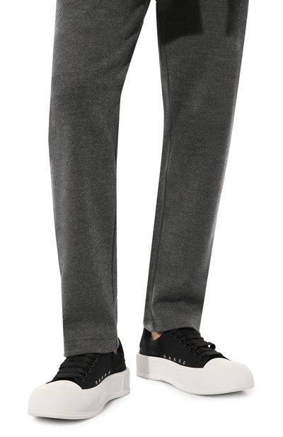 Текстильные кеды deck plimsoll ALEXANDER MCQUEEN черно-белого цвета по цене 49400 руб., арт. 707680/W4MV7, фото 3 Текстильные кеды deck plimsoll ALEXANDER MCQUEEN, арт. 707680/W4MV7, фото 3