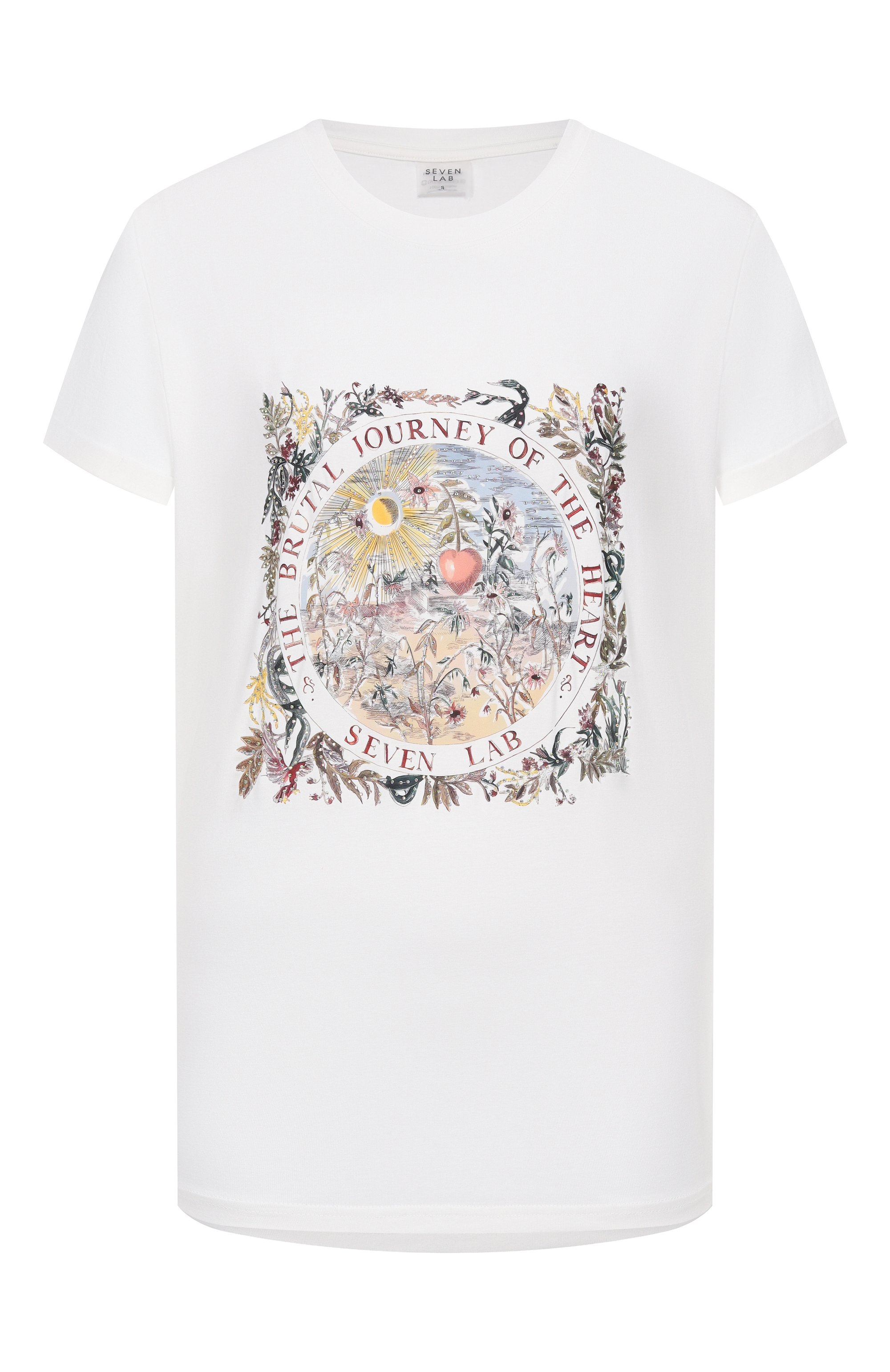 Хлопковая футболка SEVEN LAB белого цвета по цене 14280 руб., арт. CTR1.01.100.257.161, фото 1 Хлопковая футболка SEVEN LAB, арт. CTR1.01.100.257.161, фото 1