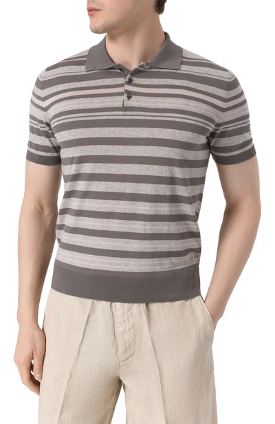 Поло из хлопка и шелка CORNELIANI, арт. 25M524-2525106, фото 3