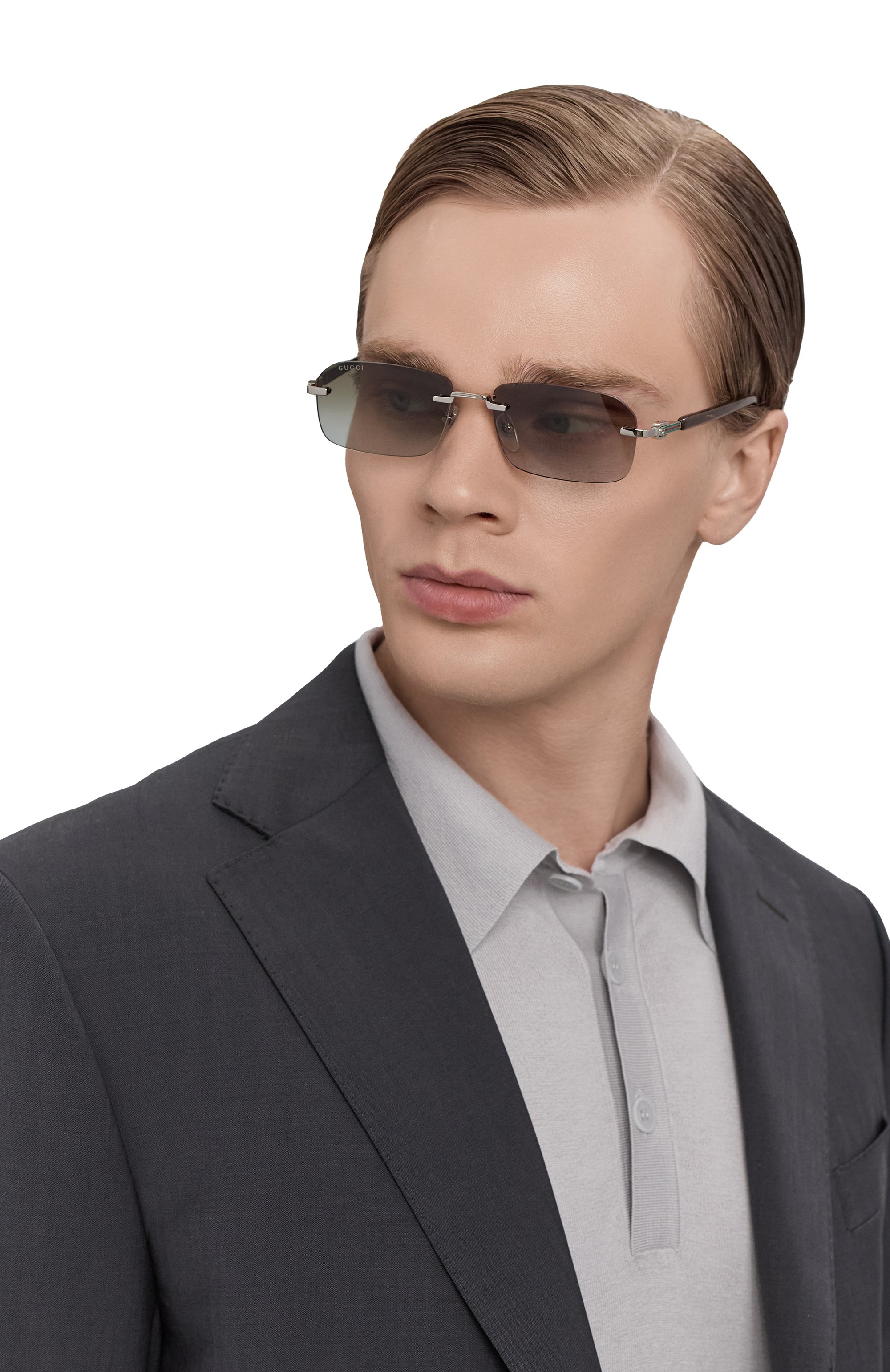 Солнцезащитные очки GUCCI серого цвета по цене 58700 руб., арт. GG1221S 008, фото 2 Солнцезащитные очки GUCCI, арт. GG1221S 008, фото 2