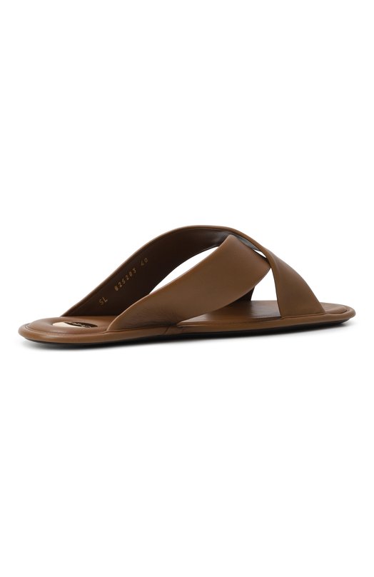 Кожаные шлепанцы Carlyle Saint Laurent 825283/AADF0 Коричневый  825283/AADF0 Фото 5