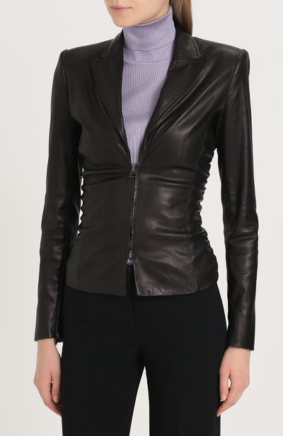 Приталенная кожаная куртка с v-образным вырезом TOM FORD, арт. GIL354-LEX162, фото 3