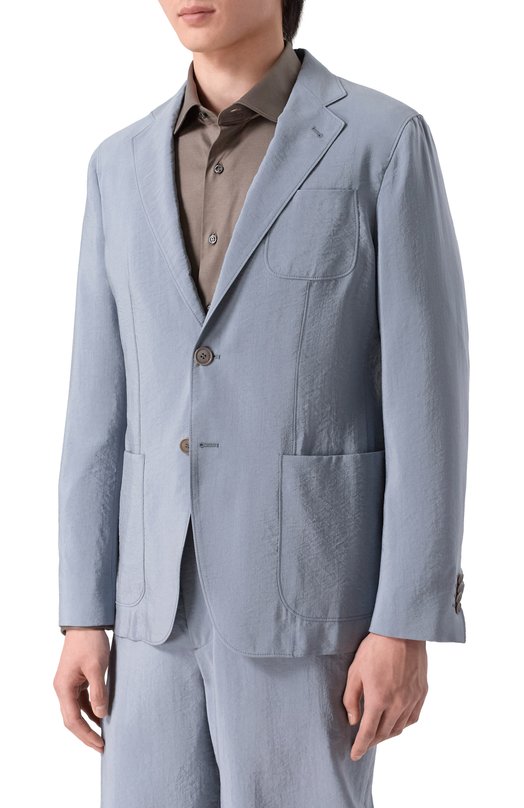 Шелковый пиджак Giorgio Armani GM000140/TE10081 Голубой  GM000140/TE10081 Фото 3
