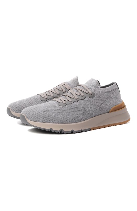 Текстильные кроссовки Brunello Cucinelli MZUWLB0253 Серый MZUWLB0253
