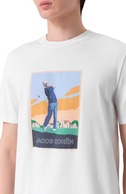 Хлопковая футболка Jacob Cohen JUE_40002 001 M4530 L1 Белый  JUE_40002 001 M4530 L1 Фото 5