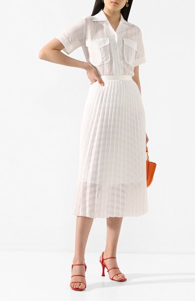 Плиссированная юбка VICTORIA, VICTORIA BECKHAM белого цвета по цене 44850 руб., арт. 2220WSK001017A, фото 2 Плиссированная юбка VICTORIA, VICTORIA BECKHAM, арт. 2220WSK001017A, фото 2