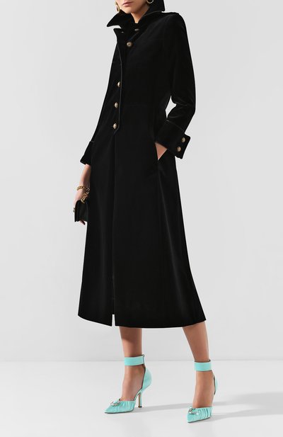 Хлопковое пальто SAINT LAURENT черного цвета по цене 422000 руб., арт. 579318/Y615W, фото 2 Хлопковое пальто SAINT LAURENT, арт. 579318/Y615W, фото 2