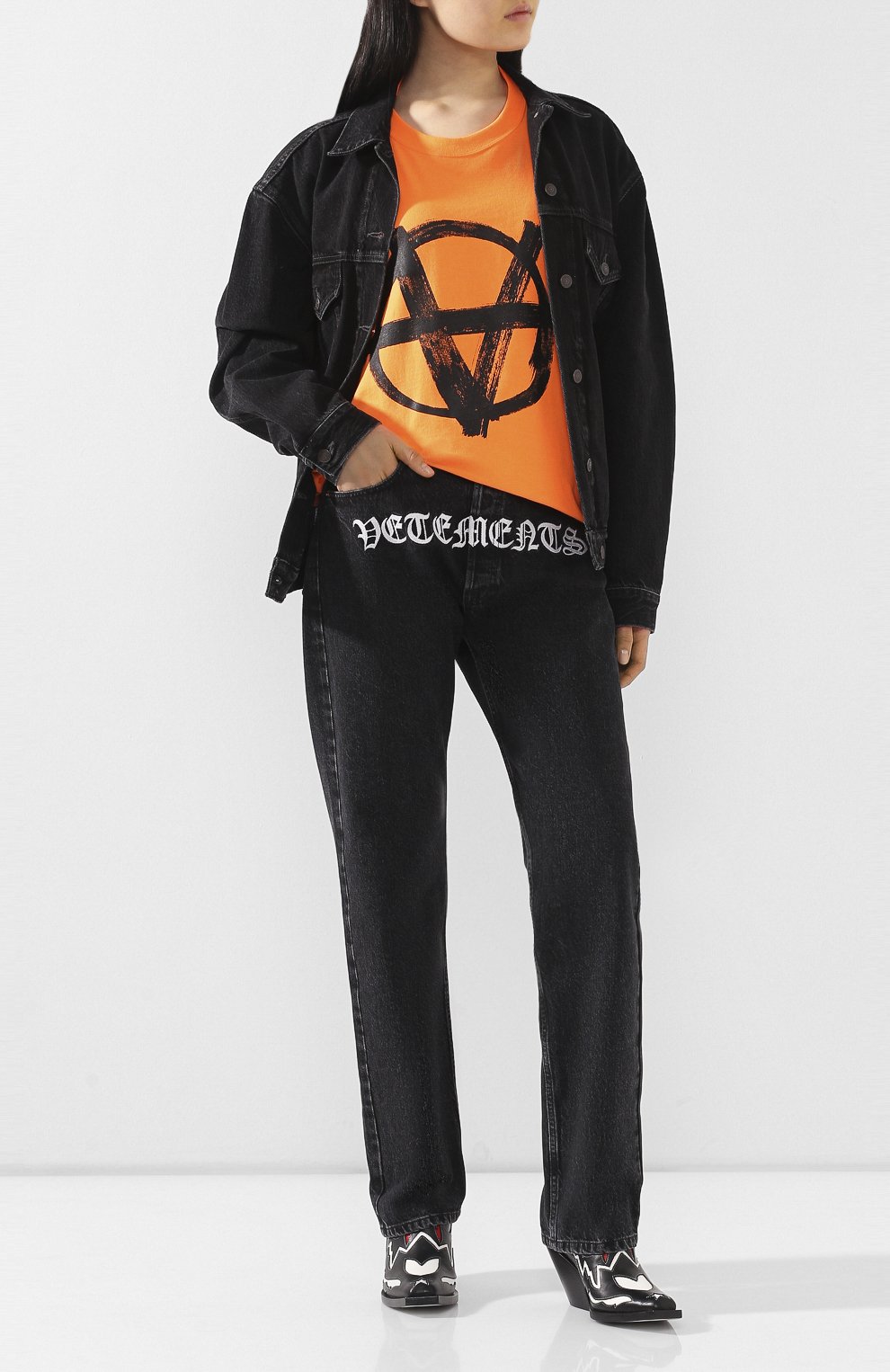 Футболка VETEMENTS, арт. SS20TR297 1621/W/0RANGE/BLACK, фото 2