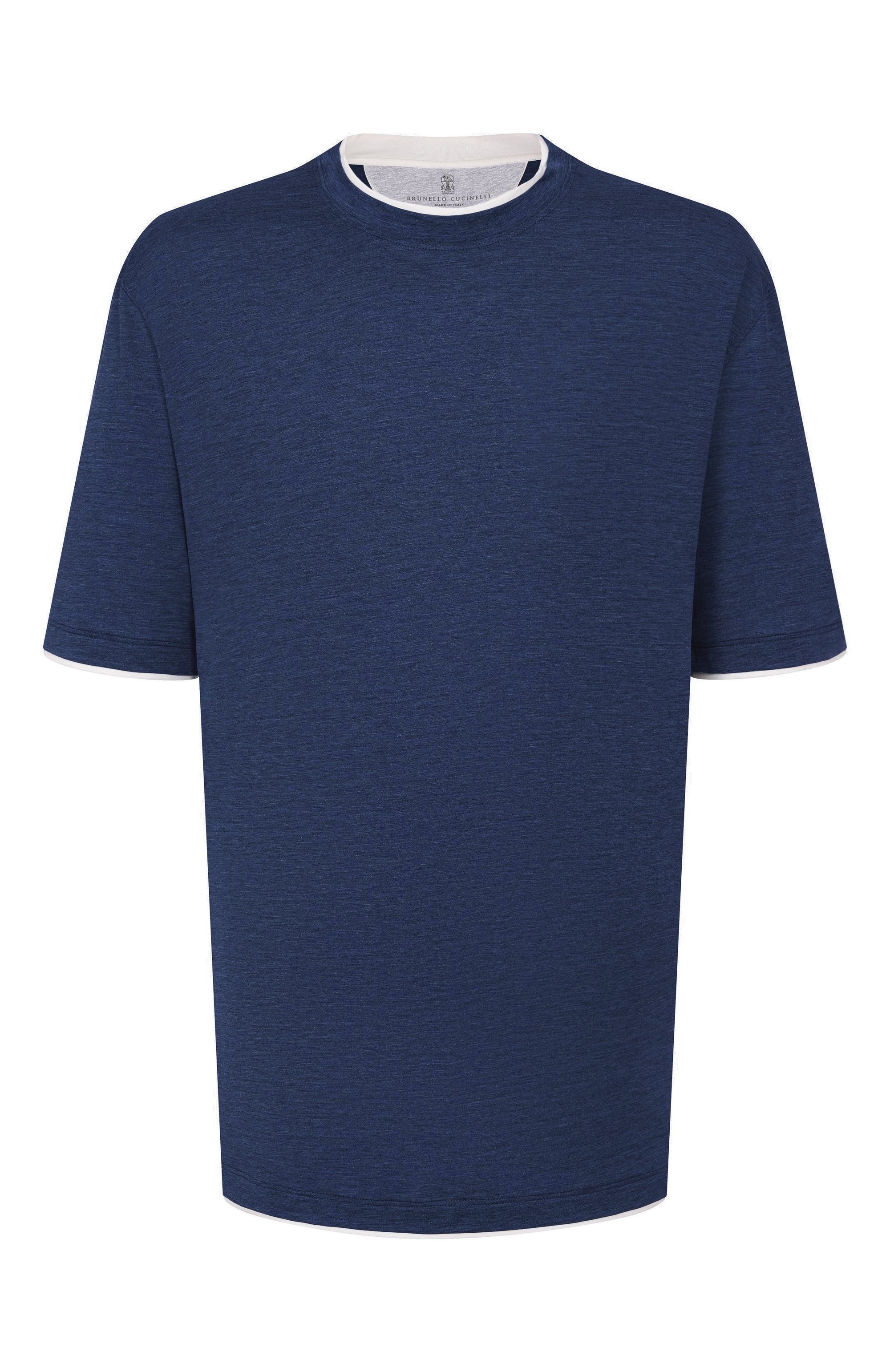 Футболка из шелка и хлопка BRUNELLO CUCINELLI, арт. MD8217427W, фото 1