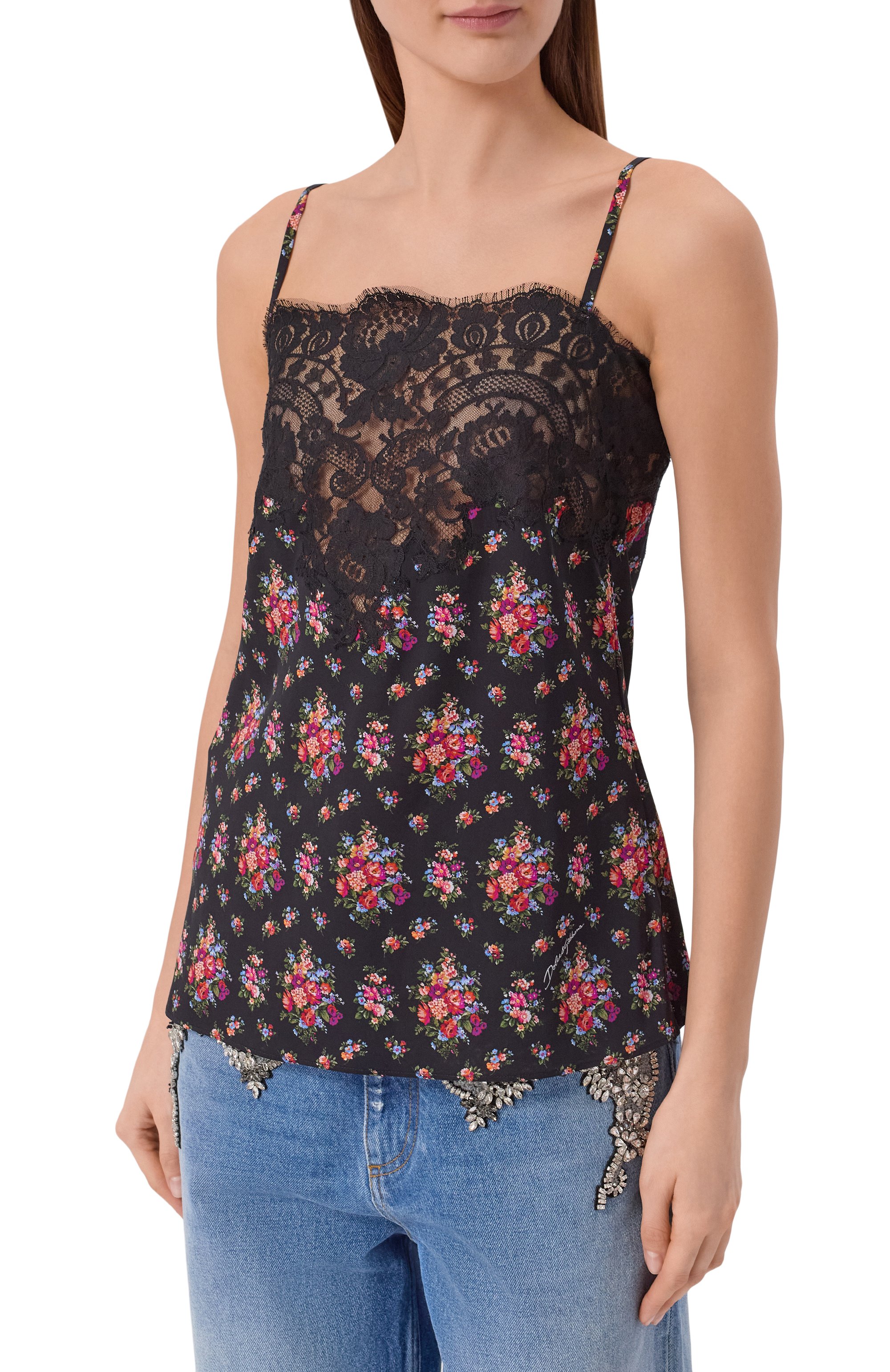 Топ из шелка и хлопка DOLCE & GABBANA, арт. F7BG9T/FSA78, фото 3