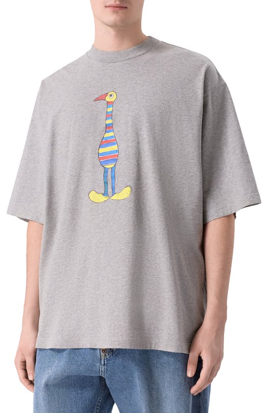 Хлопковая футболка Marni HUMU02233P/USCY98 Серый  HUMU02233P/USCY98 Фото 3