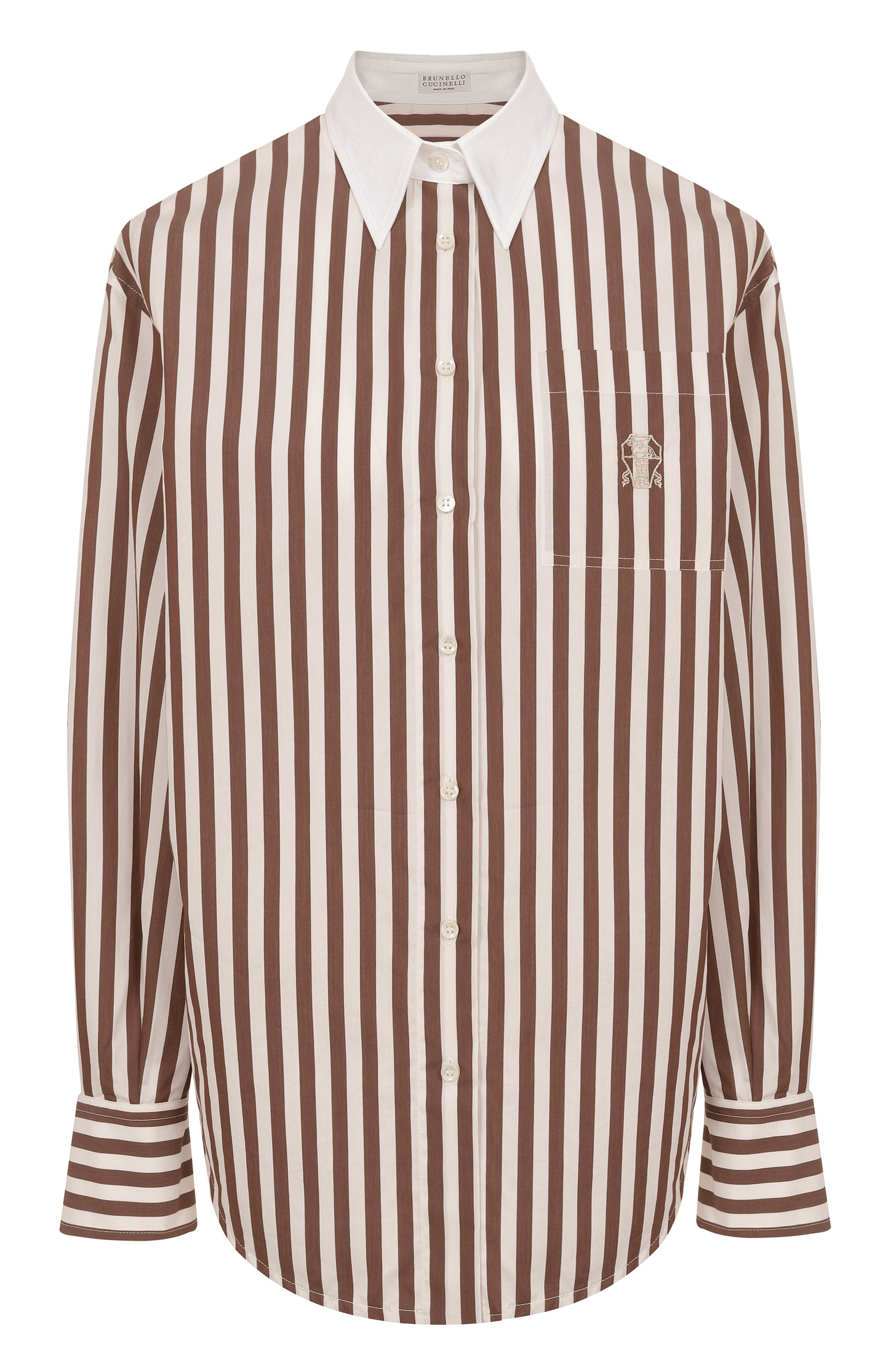 Рубашка из хлопка и шелка BRUNELLO CUCINELLI, арт. MH757RF226, фото 1