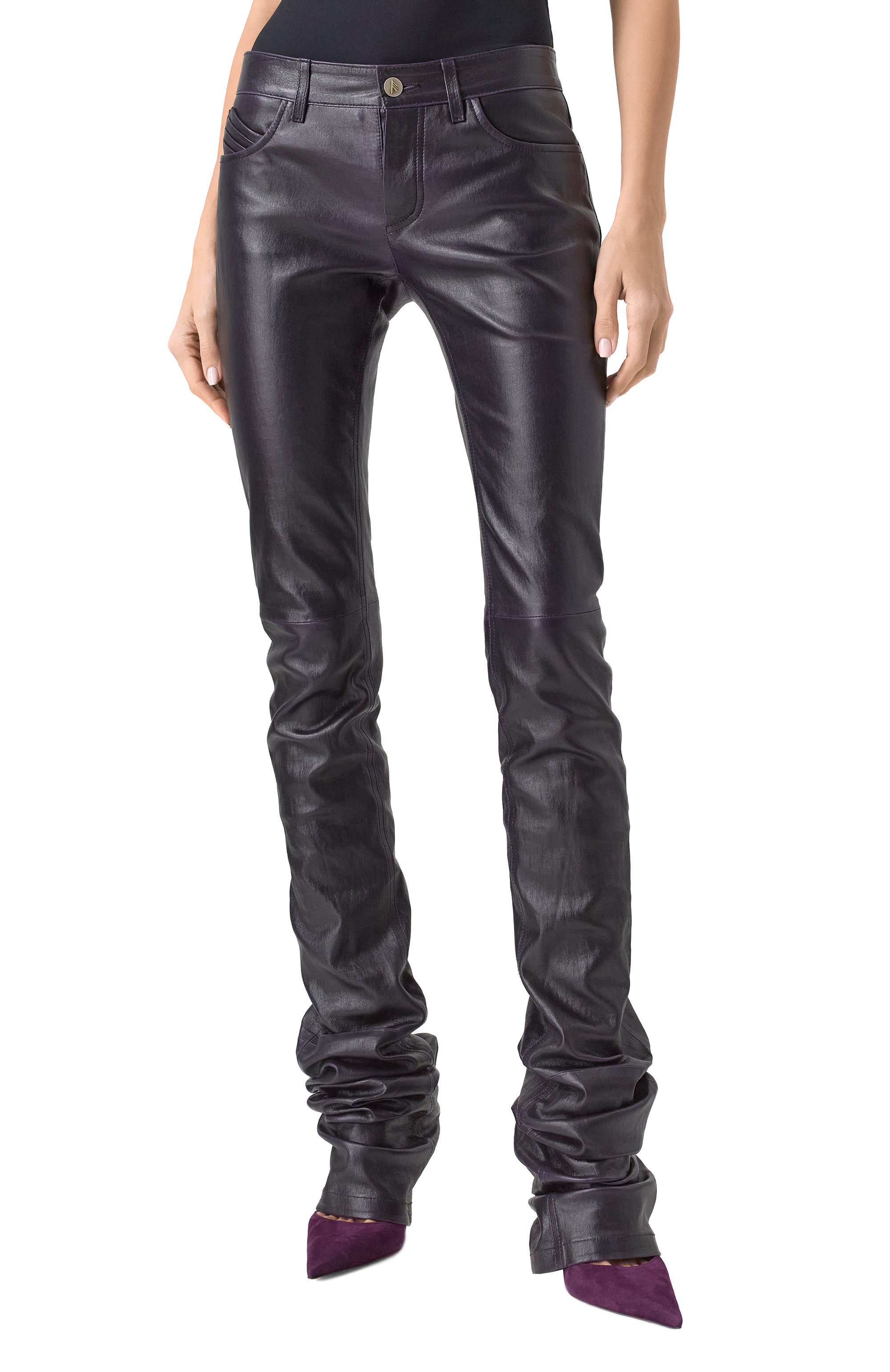 Кожаные брюки THE ATTICO, арт. 247WCP213, фото 3