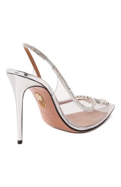 Женские туфли seduction 105 AQUAZZURA прозрачного цвета, арт. SCCHIGP0/SPP | Фото 5 (Каблук высота: Высокий; Драгоценные камни: Проставлено; Материал внутренний: Натуральная кожа; Подошва: Плоская; Материал сплава: Проставлено; Женское Кросс-КТ: Слингбэки; Каблук тип: Шпилька; Материал внешний: Пластик)