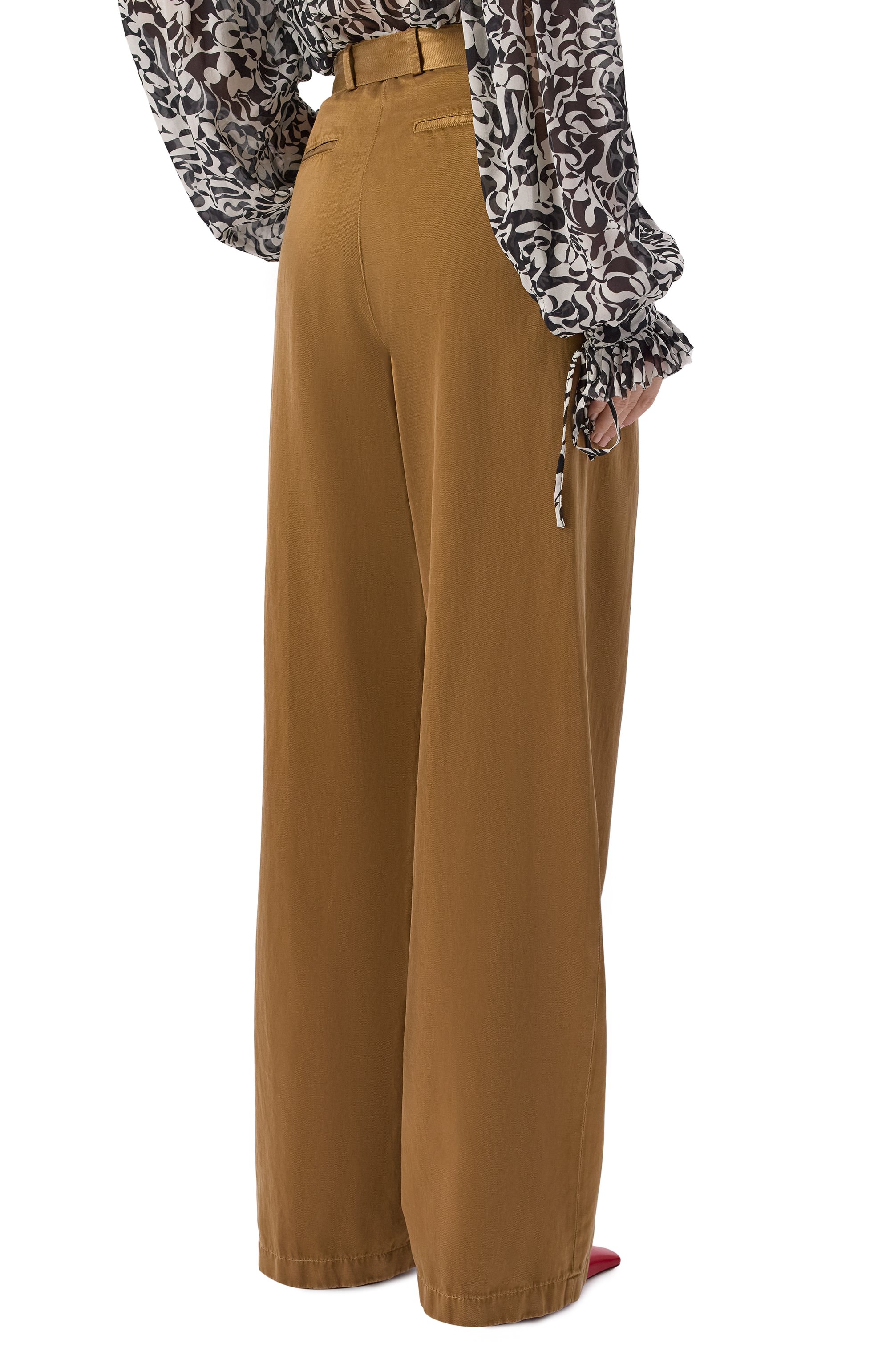 Брюки DRIES VAN NOTEN хаки цвета по цене 89950 руб., арт. 130967/3278, фото 4 Брюки DRIES VAN NOTEN, арт. 130967/3278, фото 4