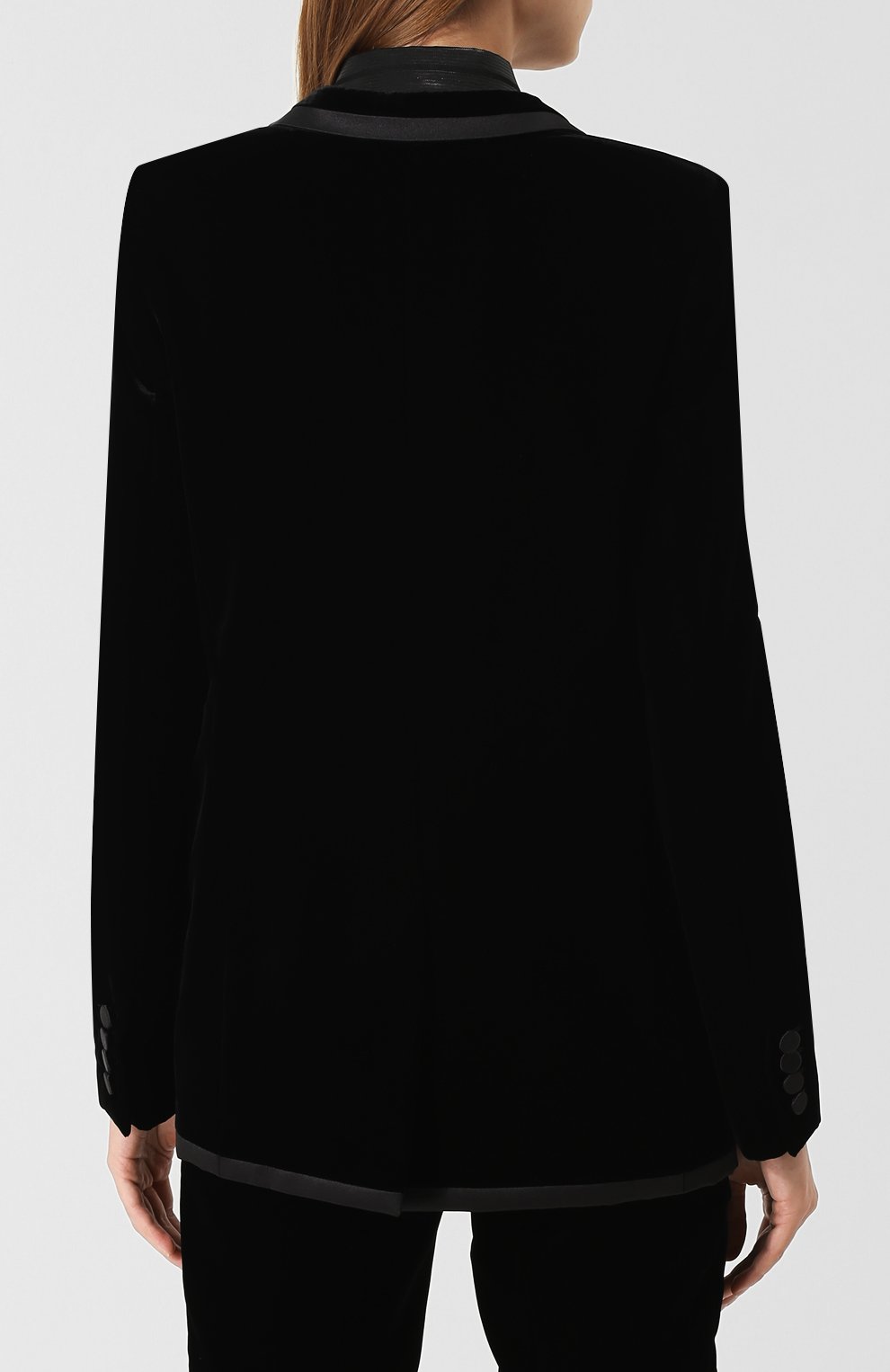 Приталенный бархатный жакет SAINT LAURENT, арт. 534246/Y525R, фото 4