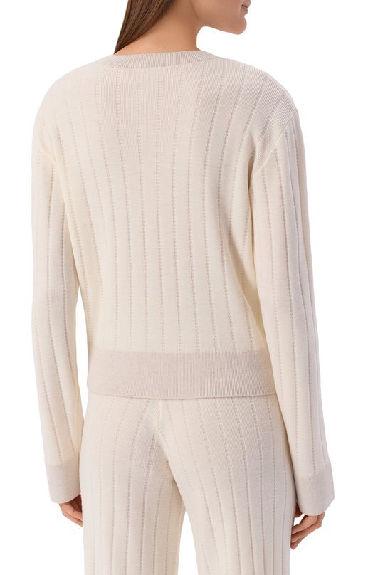 Шерстяной кардиган Yuzefi TATUM-L0NG SLEEVE TUCK STITCH CARDIGAN/KNIT Кремовый  TATUM-L0NG SLEEVE TUCK STITCH CARDIGAN/KNIT Фото 4