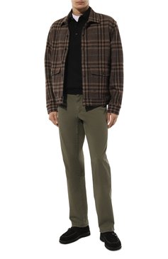 Мужское хлопковое поло KITON черного цвета, арт. UMKXX35 | Фото 2 (Драгоценные камни: Проставлено; Рукава: Длинные; Материал сплава: Проставлено; Материал внешний: Хлопок; Длина (для топов): Стандартные; Застежка: Пуговицы; Стили: Кэжуэл; Принт: Без принта)