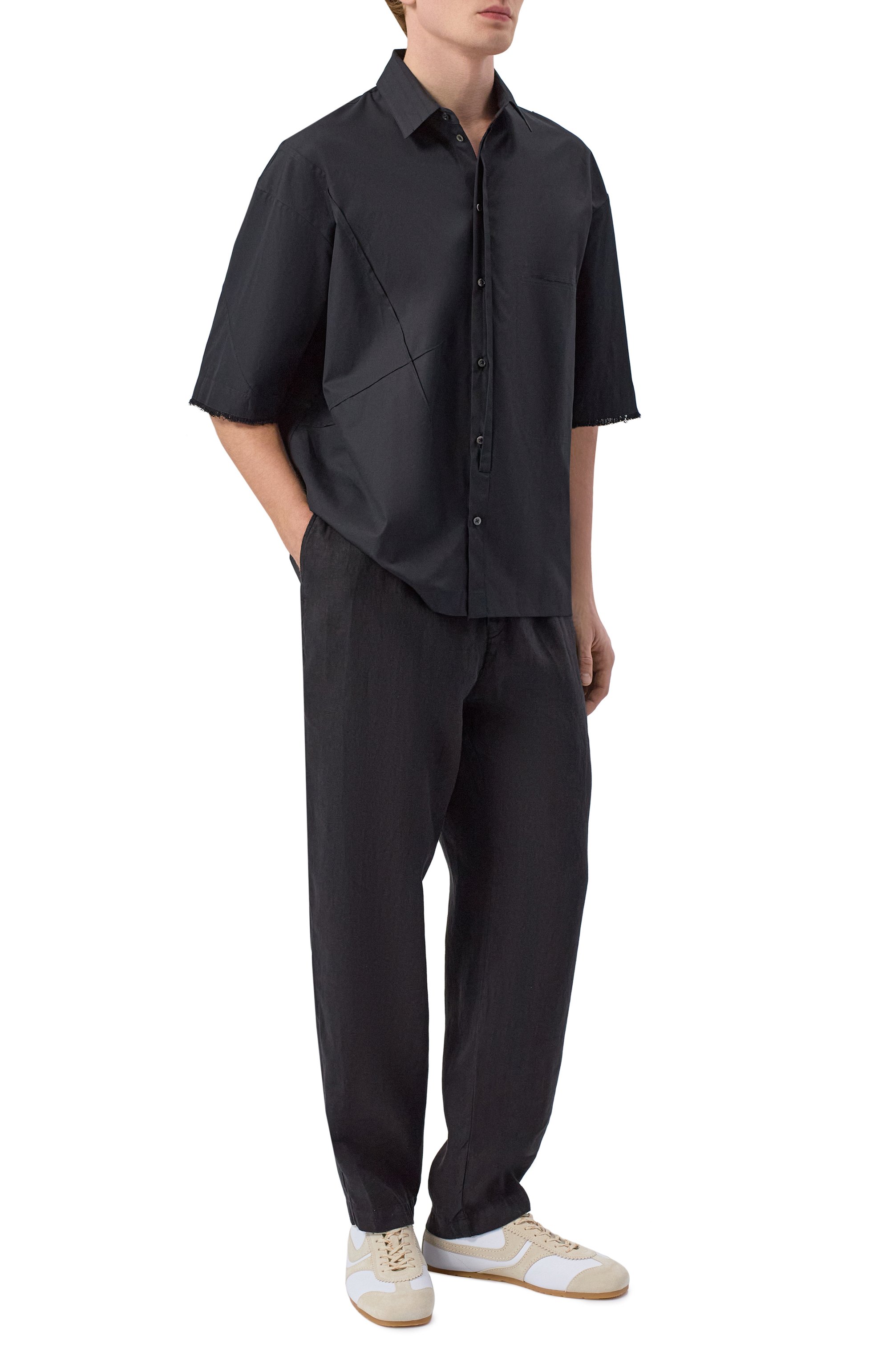 Хлопковая рубашка ISABEL BENENATO черного цвета по цене 75300 руб., арт. UW63S26, фото 2 Хлопковая рубашка ISABEL BENENATO, арт. UW63S26, фото 2