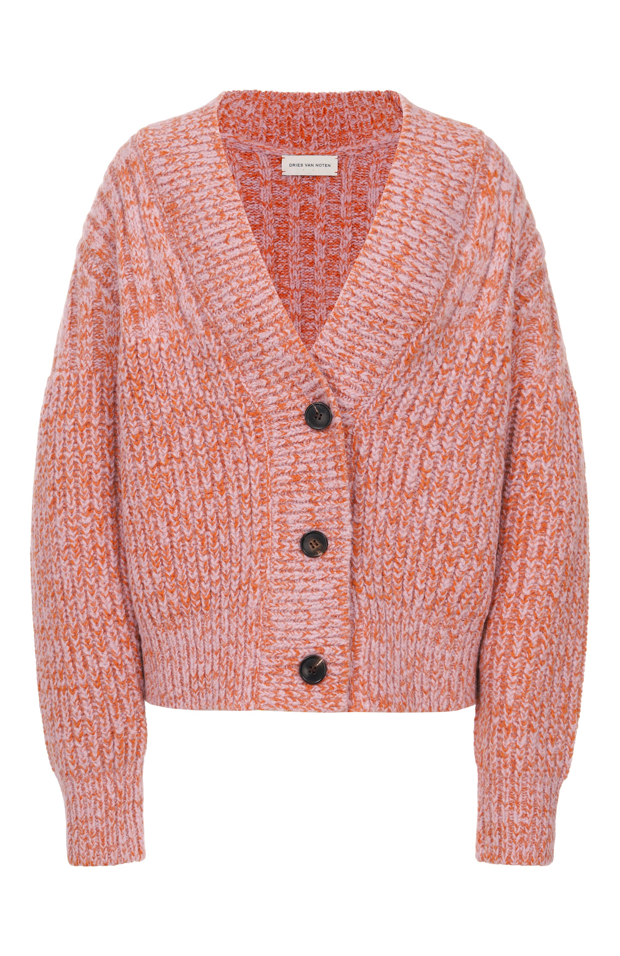 Шерстяной кардиган DRIES VAN NOTEN оранжевого цвета по цене 109000 руб., арт. 252-011230-2725, фото 1 Шерстяной кардиган DRIES VAN NOTEN, арт. 252-011230-2725, фото 1