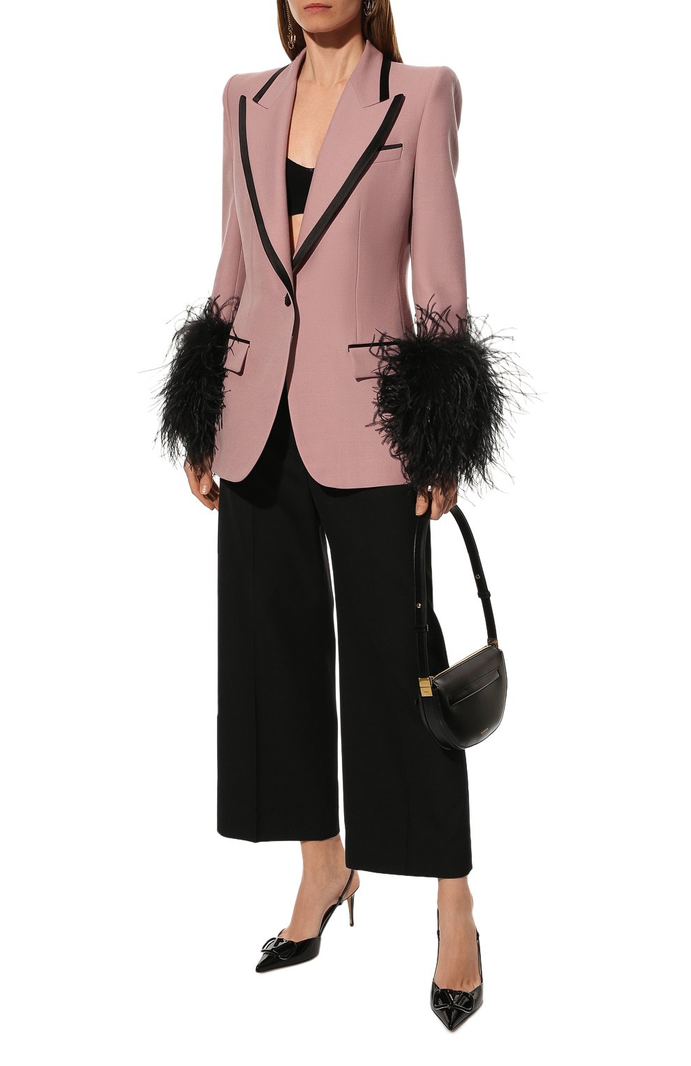 Шерстяной жакет с отделкой перьями GUCCI, арт. 681113/Z8AVY, фото 2
