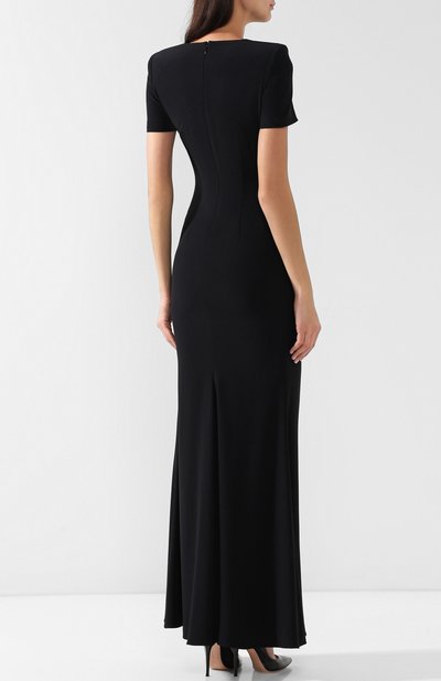 Однотонное платье-макси с декоративной отделкой ALEXANDER MCQUEEN, арт. 530901/QLE40, фото 4