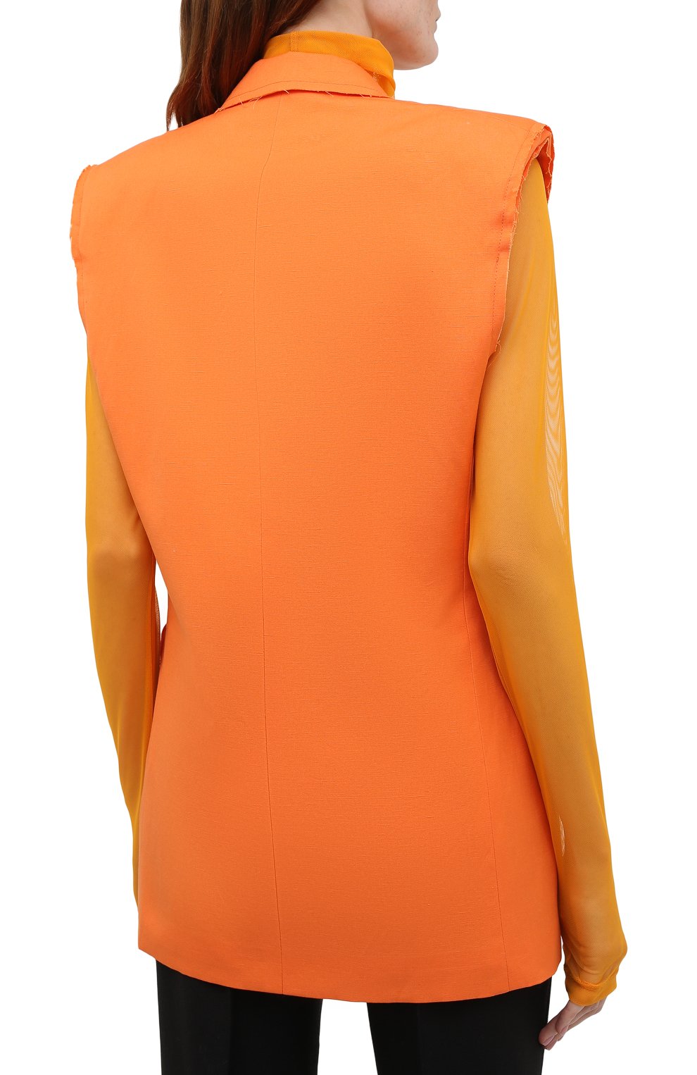 Хлопковый жилет MSGM оранжевого цвета по цене 45950 руб., арт. 3042MDG106 217300, фото 4 Хлопковый жилет MSGM, арт. 3042MDG106 217300, фото 4