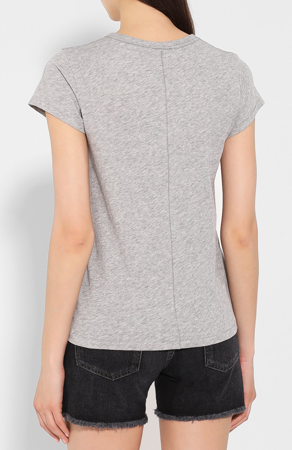 Хлопковая футболка RAG AND BONE серого цвета по цене 14350 руб., арт. W294C36CH, фото 4 Хлопковая футболка RAG AND BONE, арт. W294C36CH, фото 4
