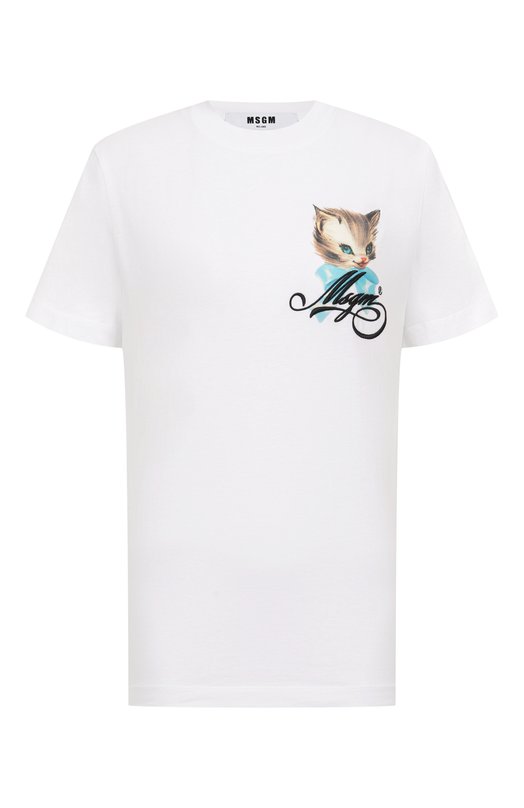 Хлопковая футболка MSGM 3941MDM110SE/257590 Белый 3941MDM110SE/257590