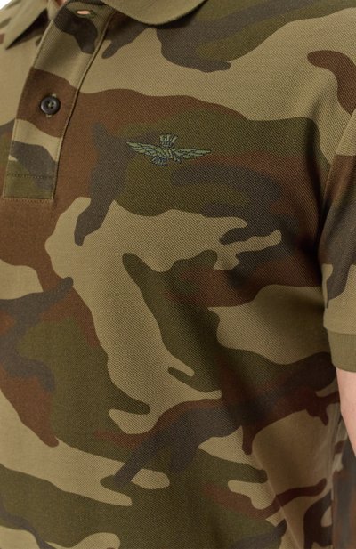 Хлопковое поло AERONAUTICA MILITARE хаки цвета по цене 16000 руб., арт. 251P01861P346, фото 5 Хлопковое поло AERONAUTICA MILITARE, арт. 251P01861P346, фото 5