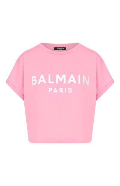 Женская хлопковая футболка BALMAIN, арт. TF01357/I416
