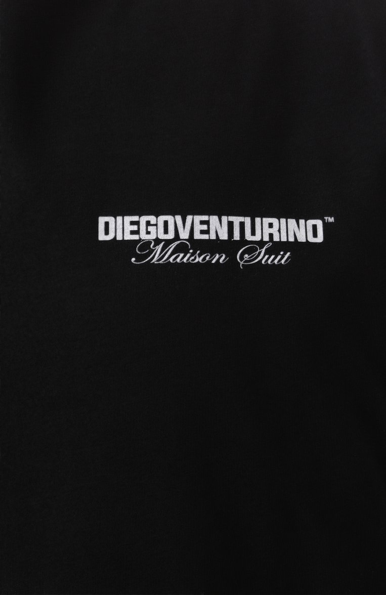 Мужская хлопковая футболка DIEGO VENTURINO черного цвета, арт. DVTS0L0G0 | Фото 6 (Рукава: Короткие; Длина (для топов): Стандартные; Принт: С принтом; Стили: Кэжуэл; Материал внешний: Хлопок; Кросс-КТ: Джерси; Мужское Кросс-КТ: Футболка-одежда)