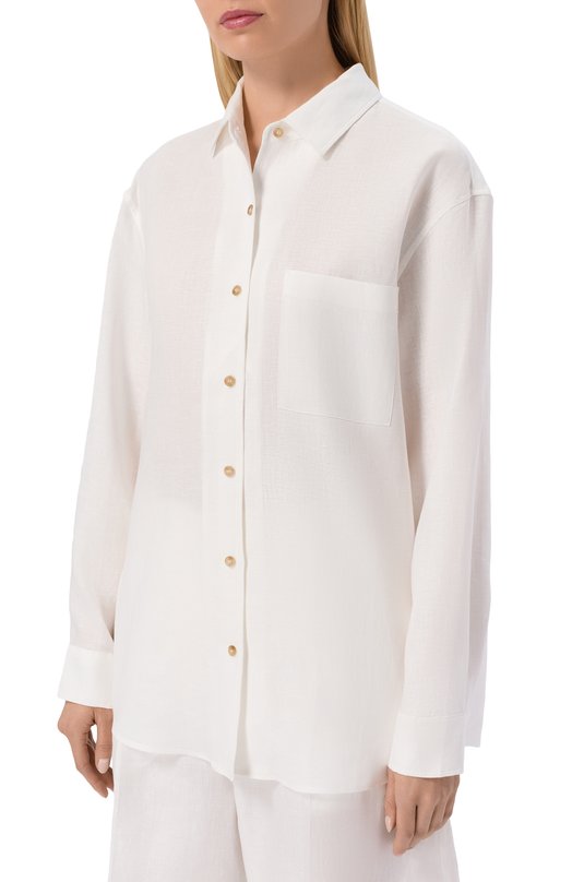 Льняная рубашка 12 STOREEZ 137620 Белый  137620 Фото 3