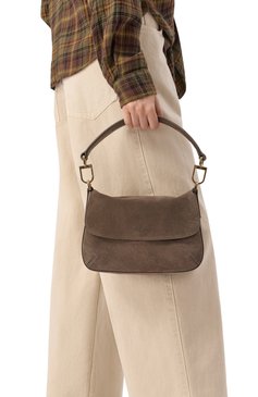 Женская сумка la prima GIORGIO ARMANI коричневого цвета, арт. GW000512/AF14186 | Фото 2 (Размер: small; Материал: Натуральная кожа, Натуральная замша; Ремень/цепочка: На ремешке; Автоматизация ТО: Проставлено; Автоматизация состава: Проставлено)