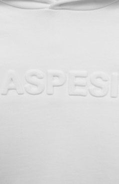Детский хлопковое худи ASPESI белого цвета, арт. S25007MFM0123/6A-8A | Фото 3 (Рукава: Длинные; Материал внешний: Хлопок; Мальчики Кросс-КТ: Толстовка-спорт, Худи-одежда; Ростовка одежда: 6 лет | 116 см, 8 лет | 128 см)
