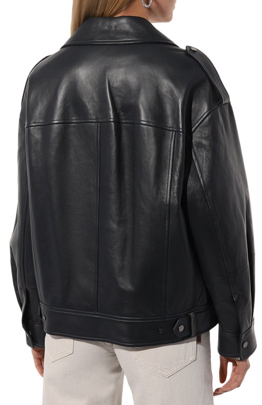 Кожаная куртка Brunello Cucinelli MPNGI7993P Синий  MPNGI7993P Фото 4
