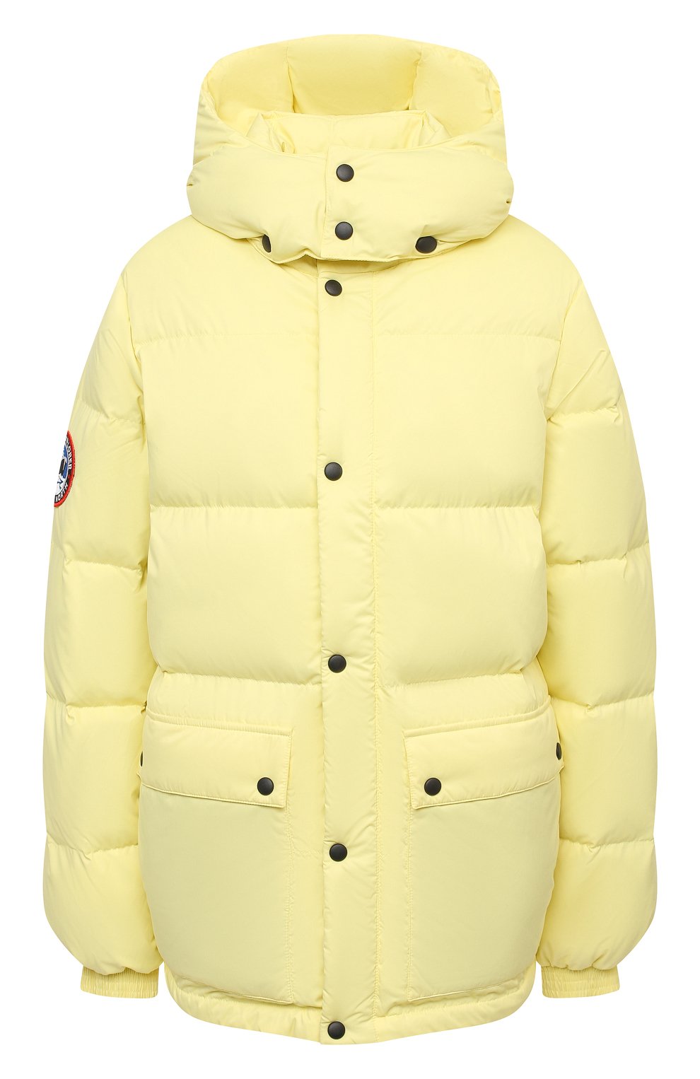 Пуховик fanat ARCTIC EXPLORER желтого цвета по цене 49900 руб., арт. FANAT_LEMON_W, фото 1 Пуховик fanat ARCTIC EXPLORER, арт. FANAT_LEMON_W, фото 1