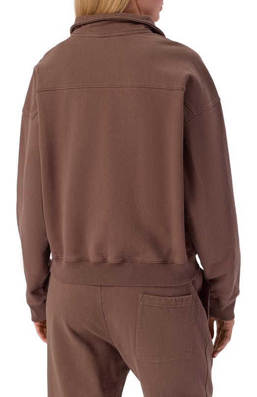 Хлопковый свитшот Sporty and Rich ST08165243BR03 Коричневый  ST08165243BR03 Фото 4