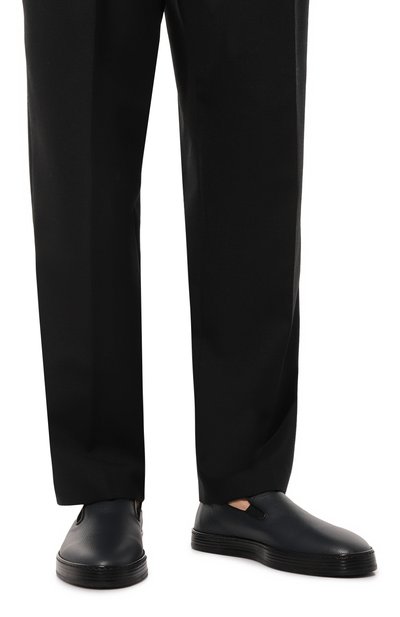 Кожаные слипоны CANALI темно-синего цвета по цене 54900 руб., арт. 611238/RA01017, фото 3 Кожаные слипоны CANALI, арт. 611238/RA01017, фото 3