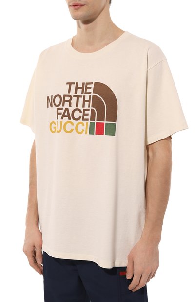 Хлопковая футболка the north face x gucci GUCCI, арт. 616036 XJDCL, фото 3