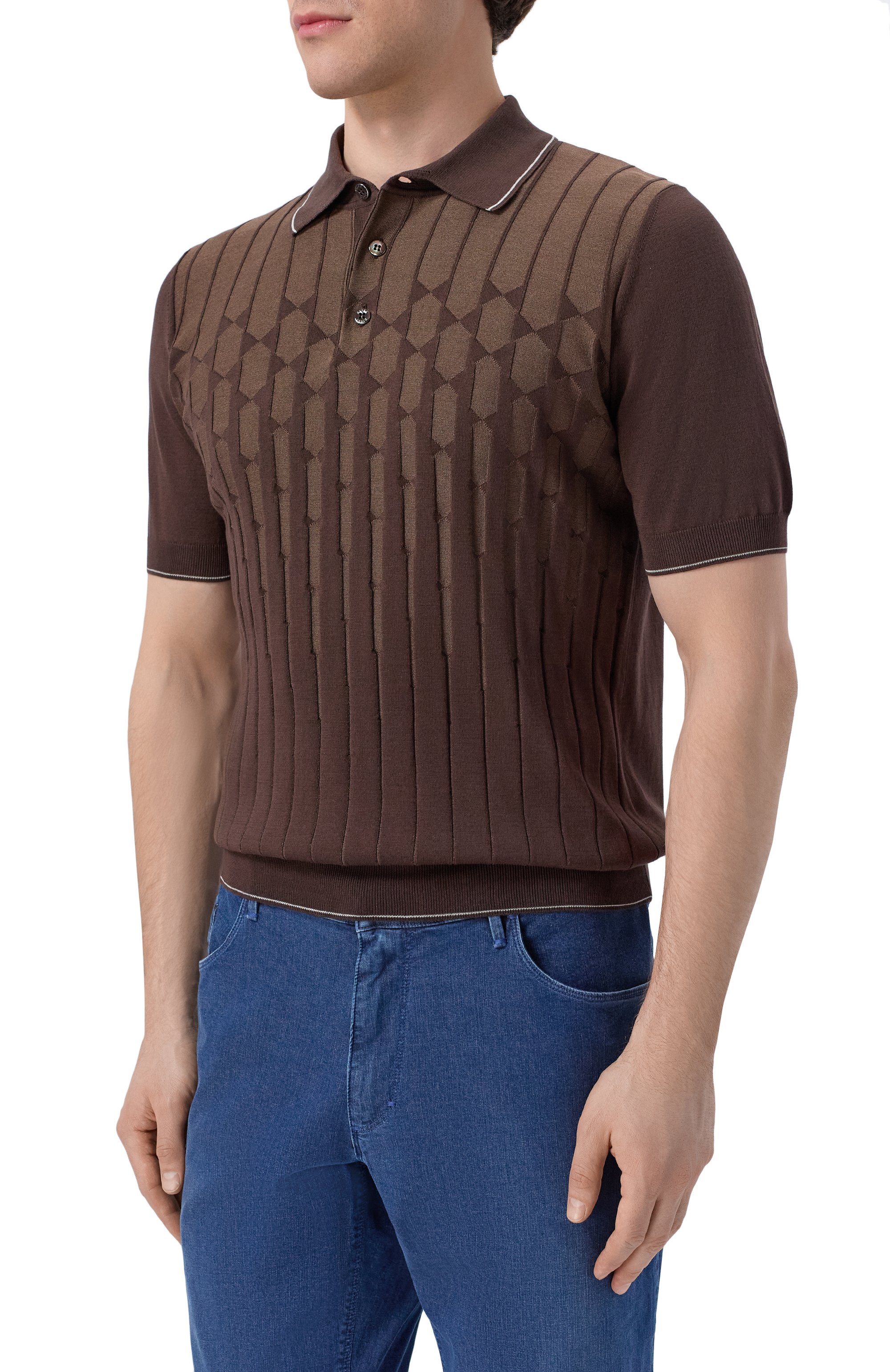 Поло из шелка и хлопка ZILLI, арт. KBP002M0107VCRC00, фото 3